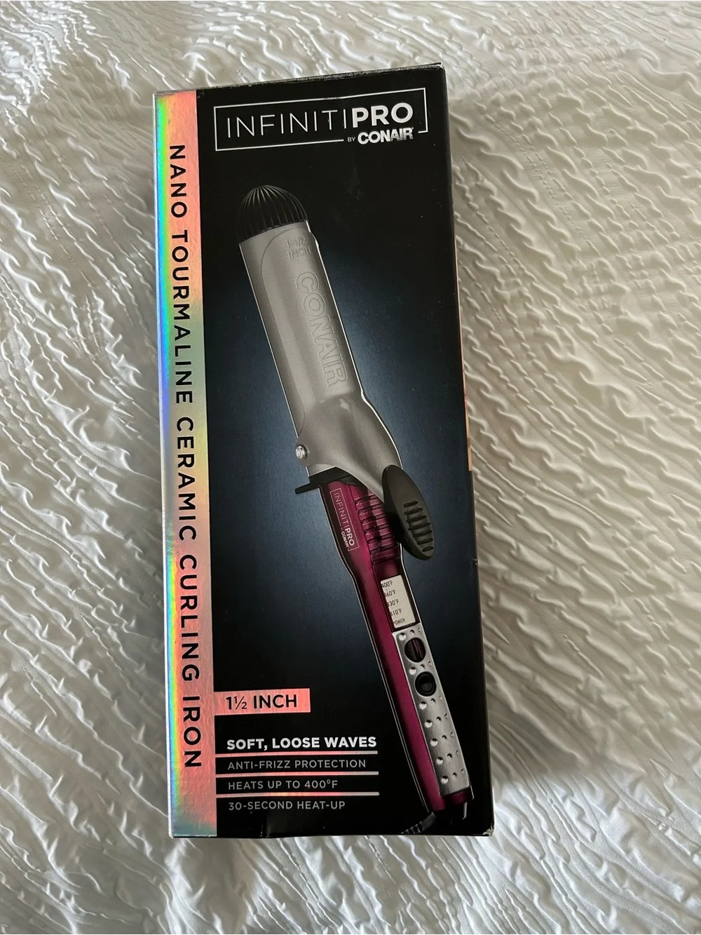 NWT - Conair InfinitiPRO Nano Tourmaline Ceramic Curling Iron - Pink/Silver
